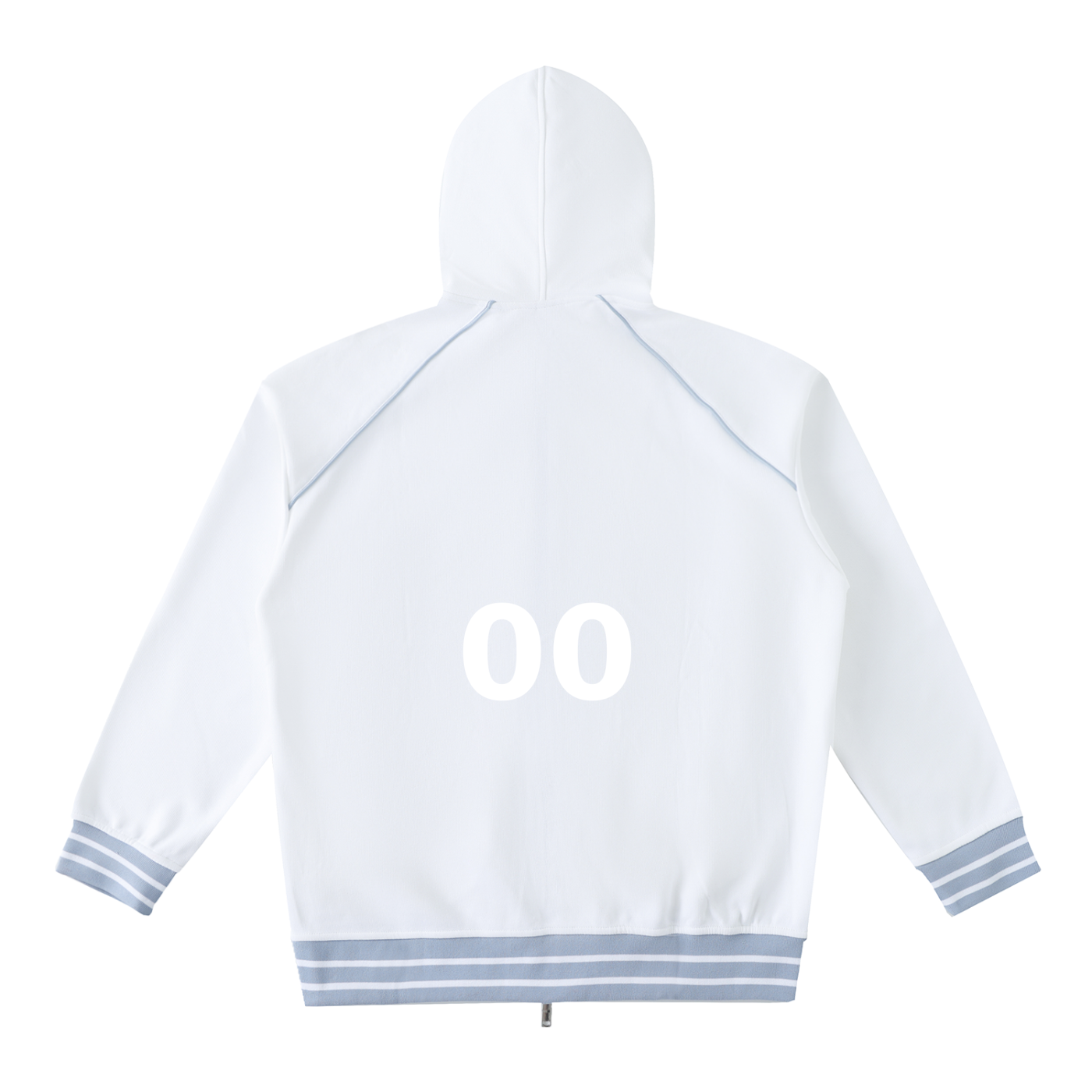Striped Trim Zip-Up Hoodie