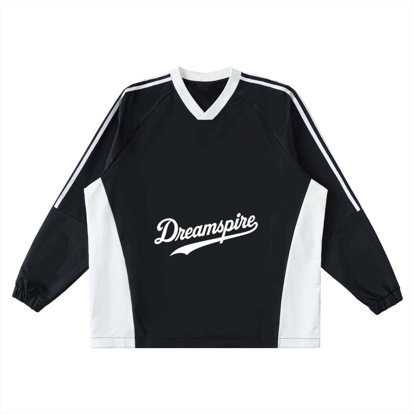 Color-Block V-Neck Long-Sleeve T-Shirt