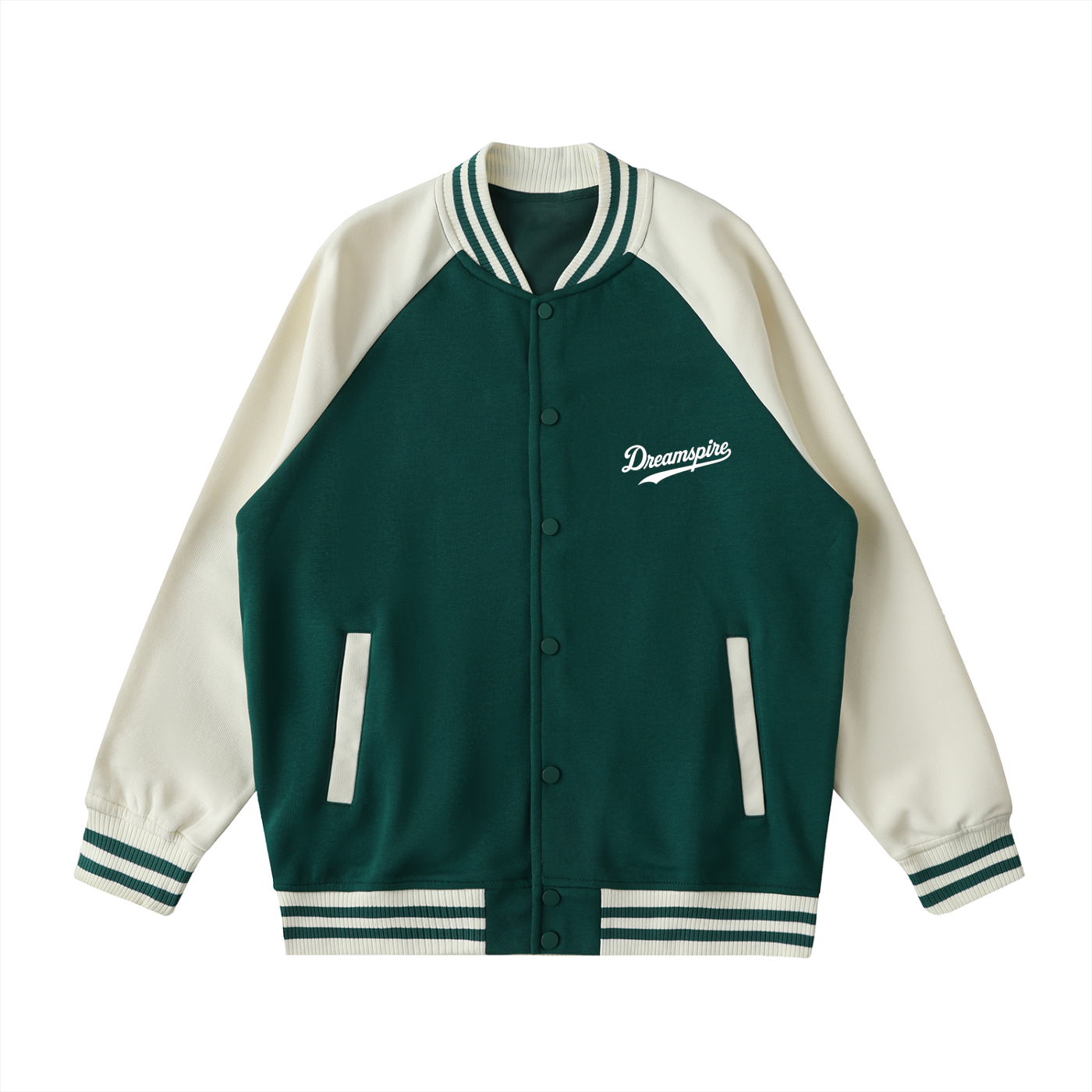 Two Tone Raglan Sleeve Varsity Jacket