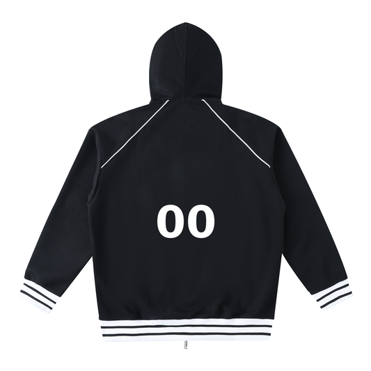 Dreamspire Baseball Striped Trim Zip-Up Hoodie
