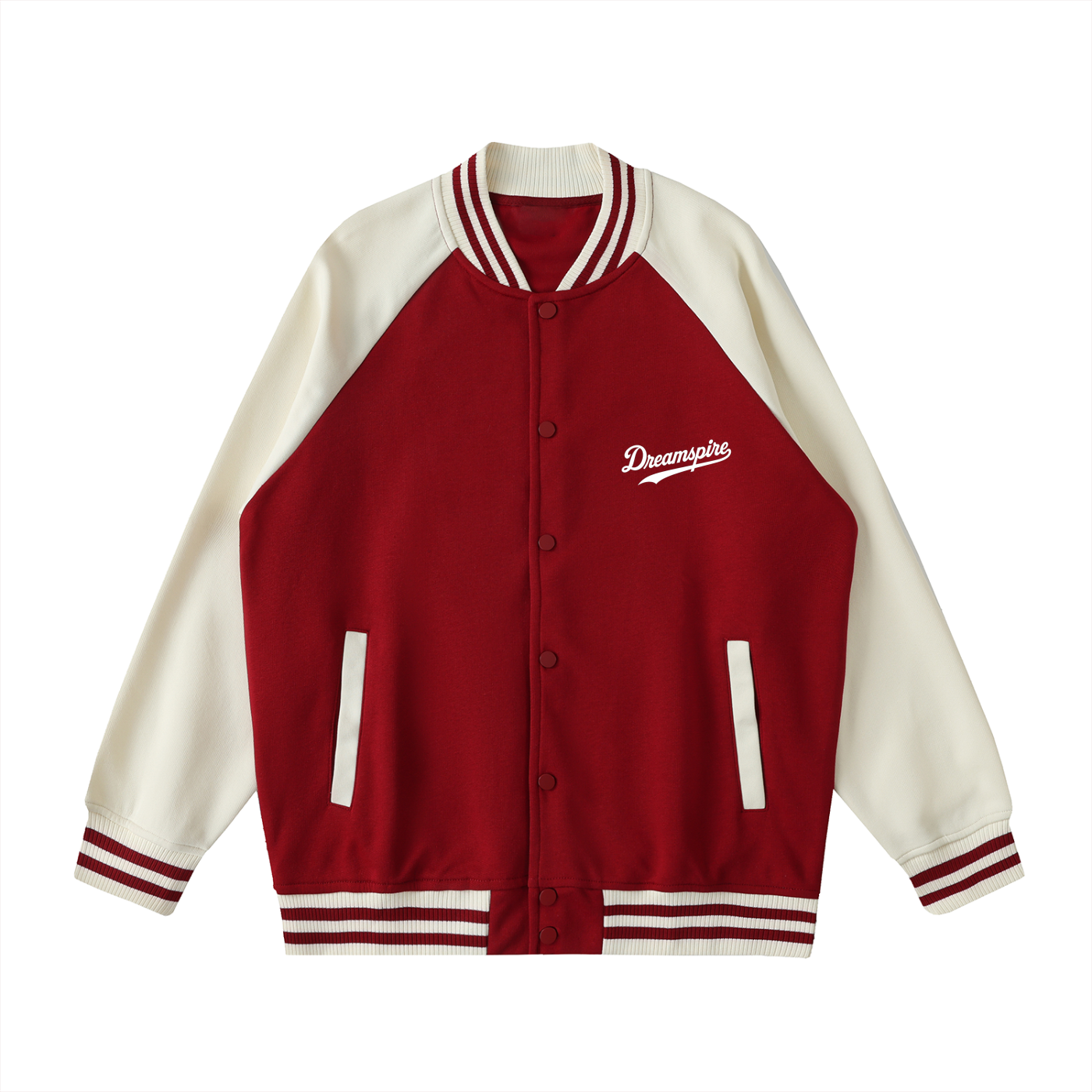 Two Tone Raglan Sleeve Varsity Jacket