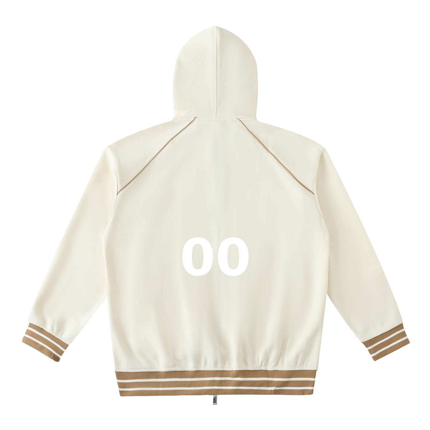 Striped Trim Zip-Up Hoodie