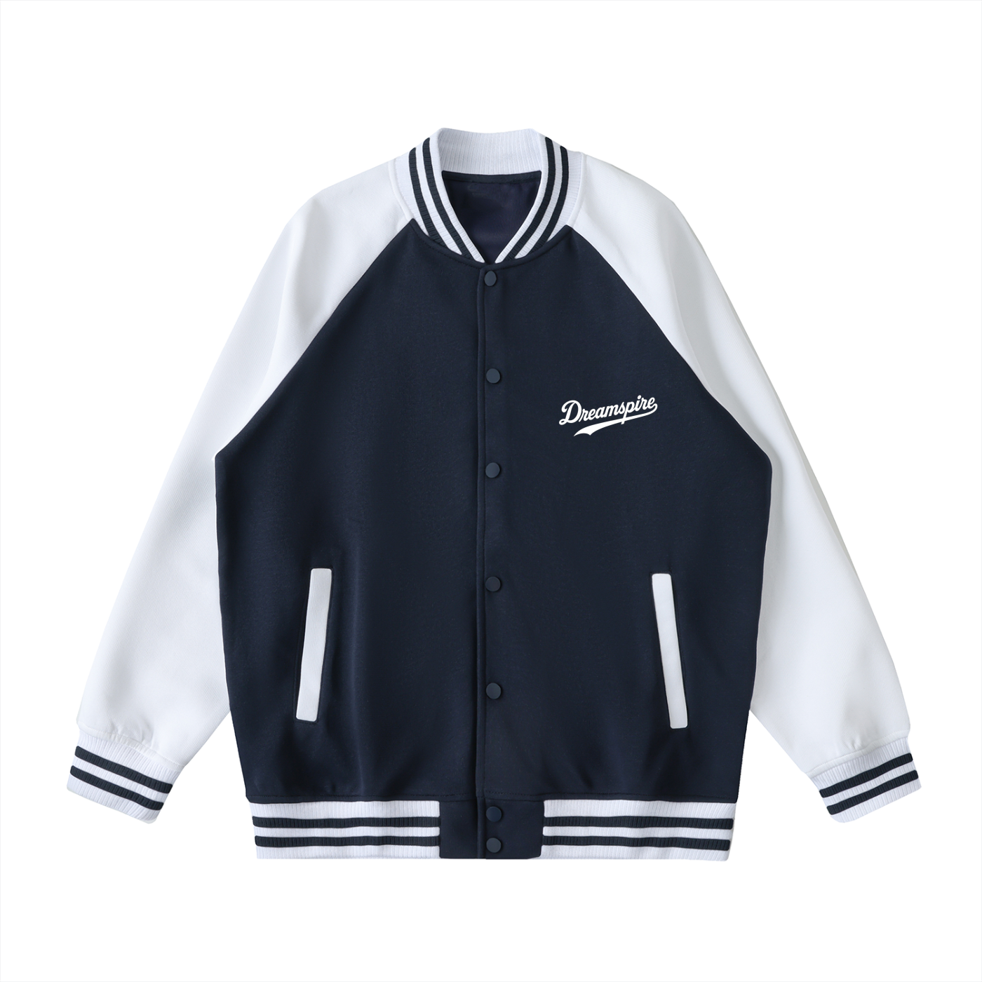 Two Tone Raglan Sleeve Varsity Jacket