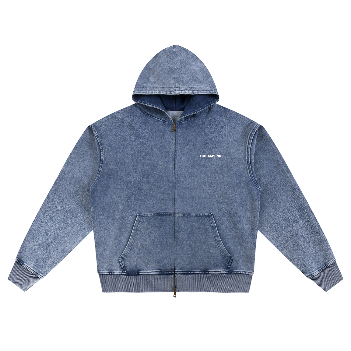 Dreamspire Classic logo Snow Wash Oversized Zip-Up Hoodie