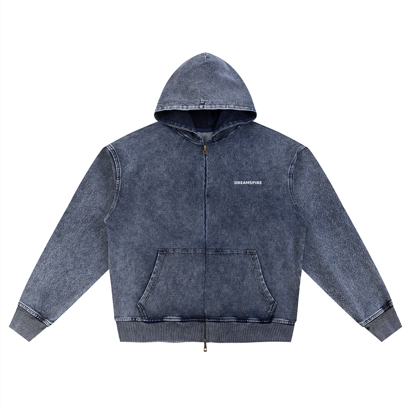 Dreamspire Classic logo Snow Wash Oversized Zip-Up Hoodie