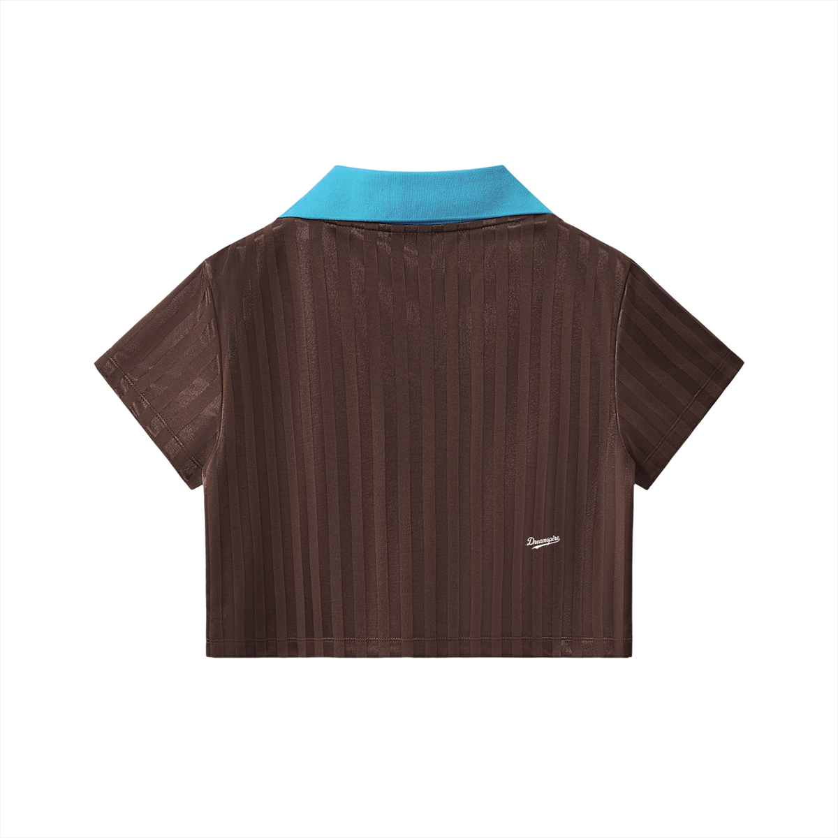 Dreamspire Baseball logo  Contrast Collar Striped Cropped Jersey