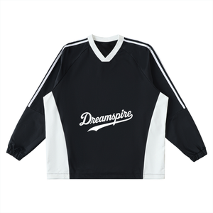 Dreamspire Baseball Color-Block V-Neck Long-Sleeve T-Shirt