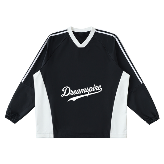 Color-Block V-Neck Long-Sleeve T-Shirt