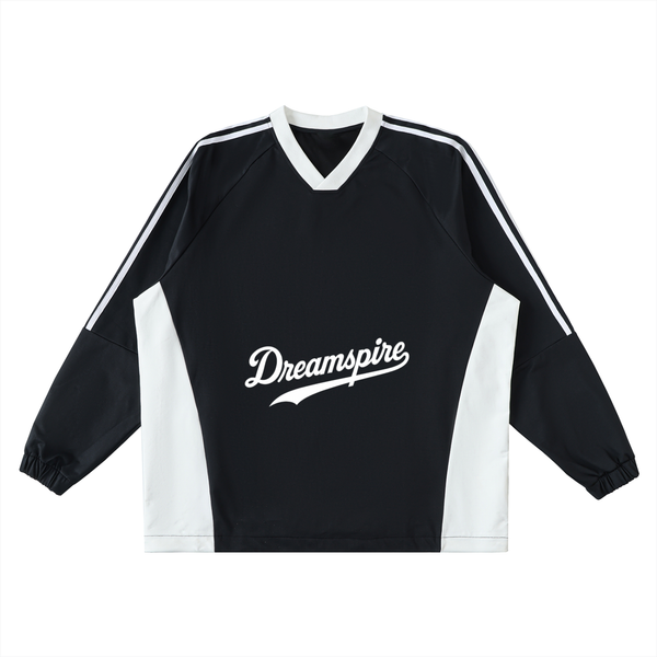 Dreamspire Baseball Color-Block V-Neck Long-Sleeve T-Shirt