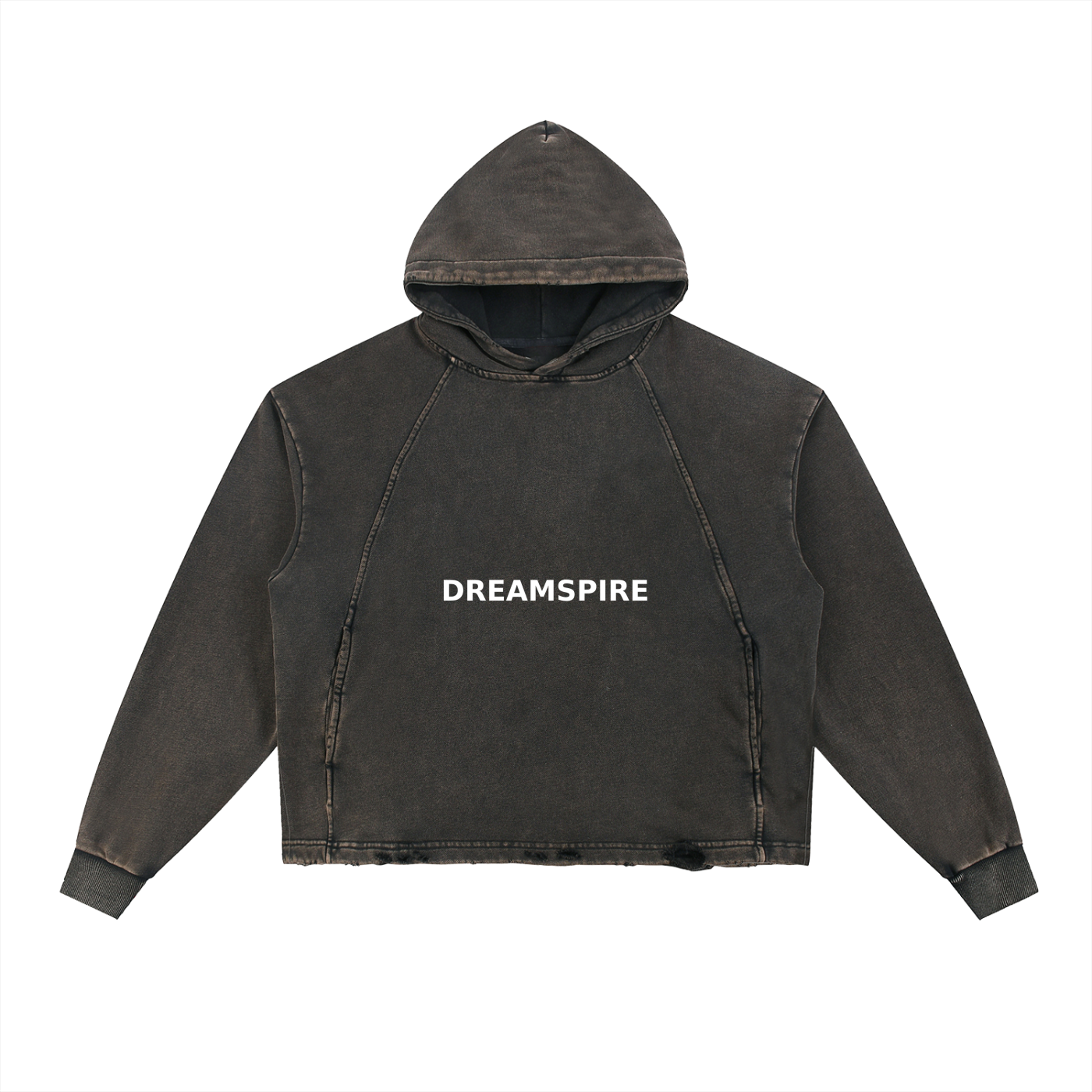 Dreamspire Classic Logo Vintage Washed Frayed-Hem Hoodie