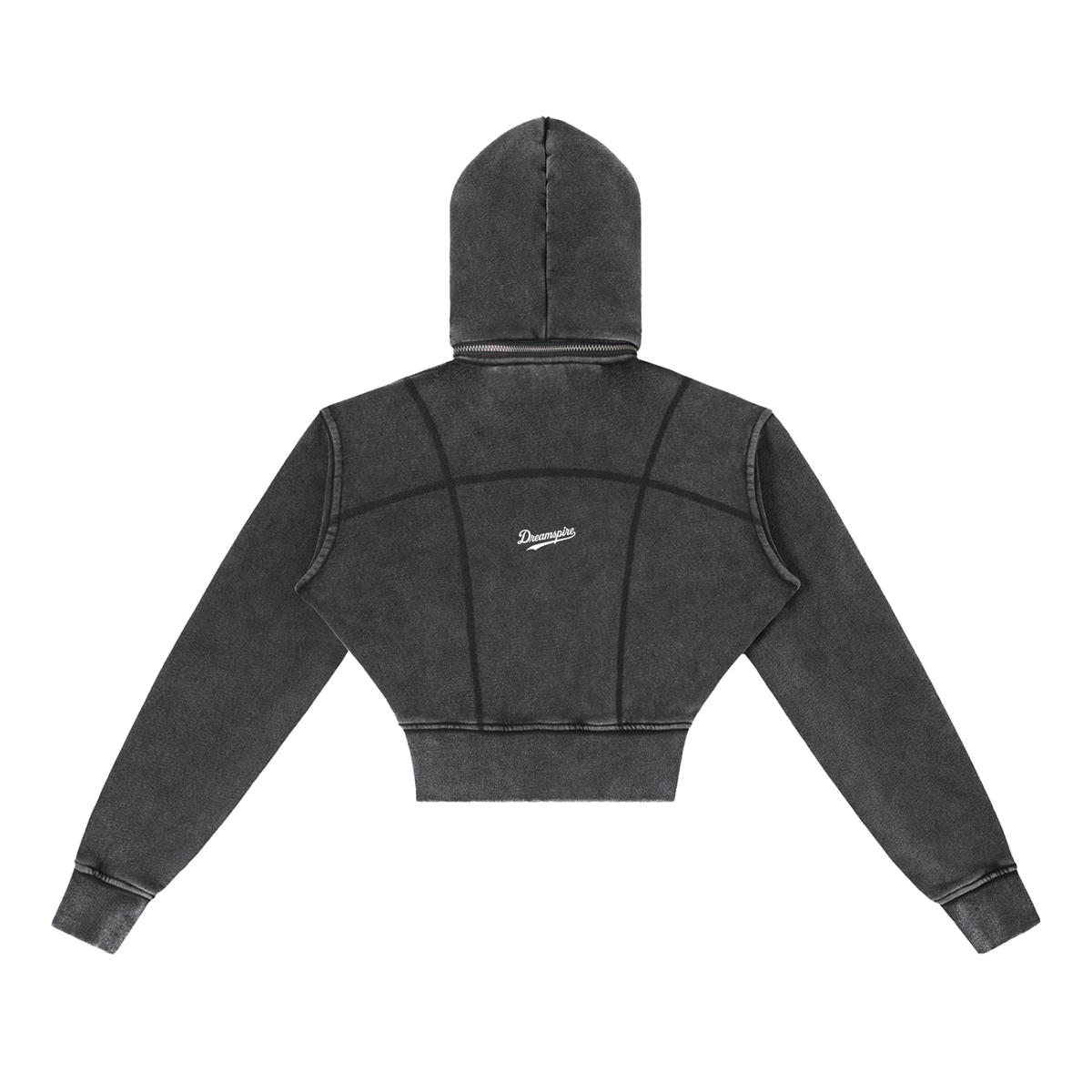 Dreamspire Baseball Female Vintage Washed Cropped Fleece Hoodie