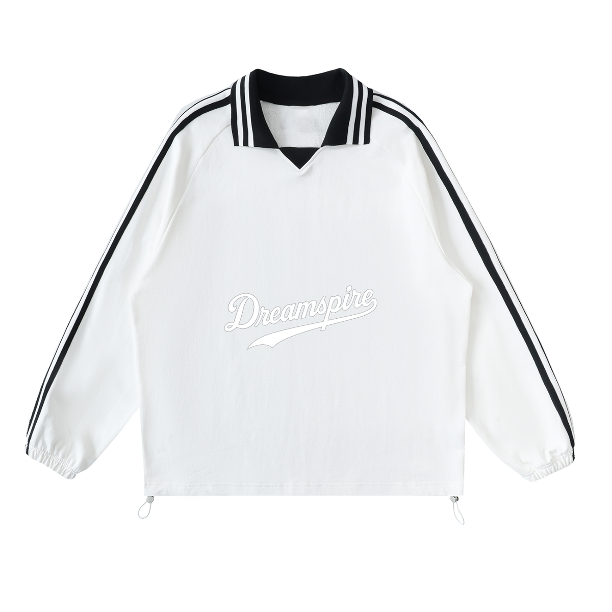 Dreamspire Baseball Contrast Striped Lapel Collar Sweatshirt