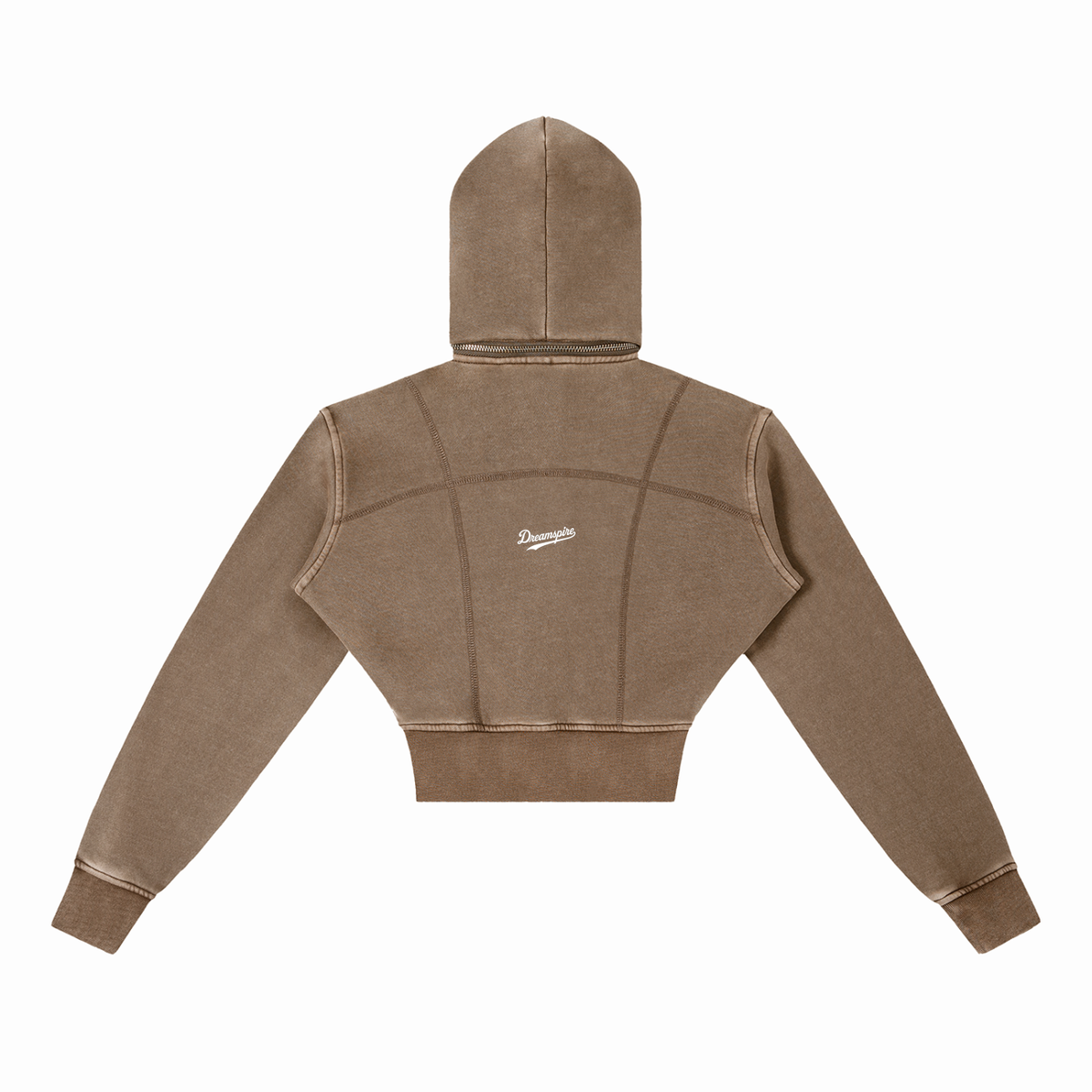 Dreamspire Baseball Female Vintage Washed Cropped Fleece Hoodie