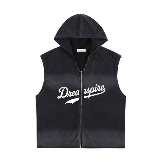 Dreamspire Baseball Vintage Washed Zip-Up Hooded Tank Top