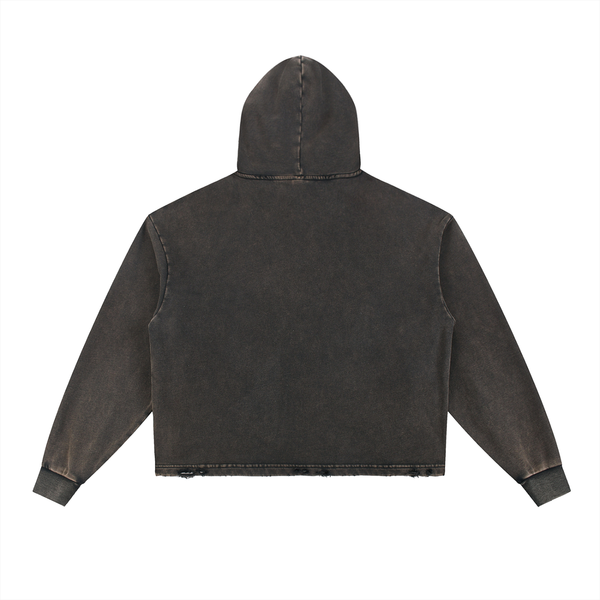 Dreamspire Classic Logo Vintage Washed Frayed-Hem Hoodie