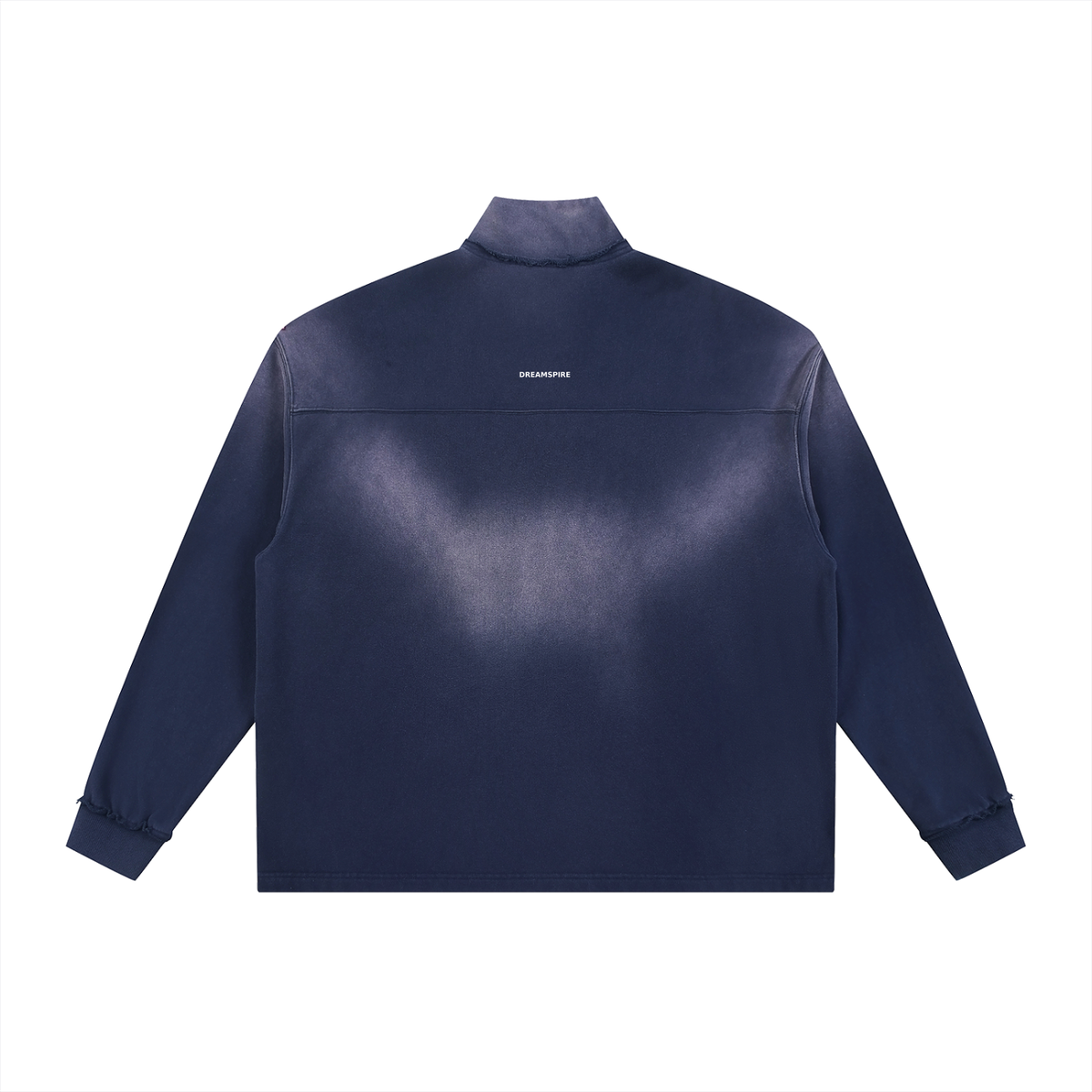 Dreamspire Classic logo Sun Fade Raw Edge Quarter-Zip Sweatshirt