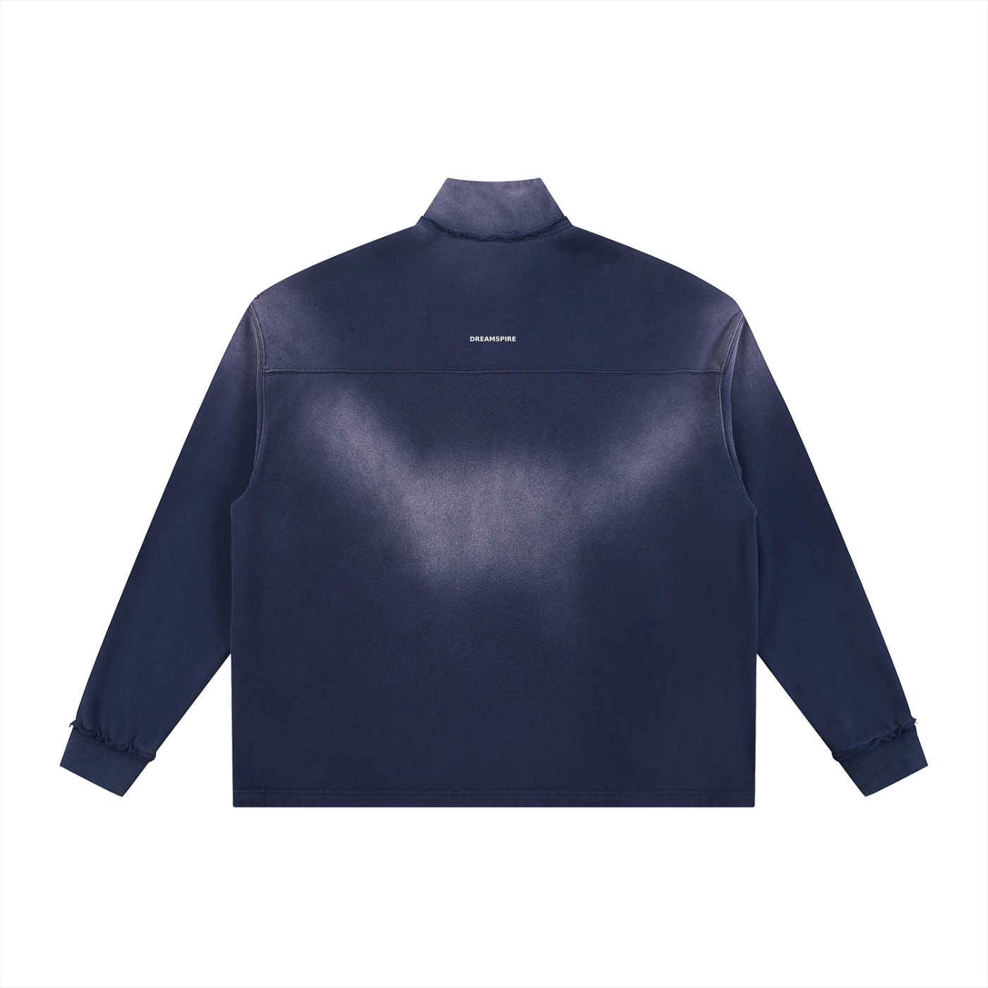 Dreamspire Classic logo Sun Fade Raw Edge Quarter-Zip Sweatshirt