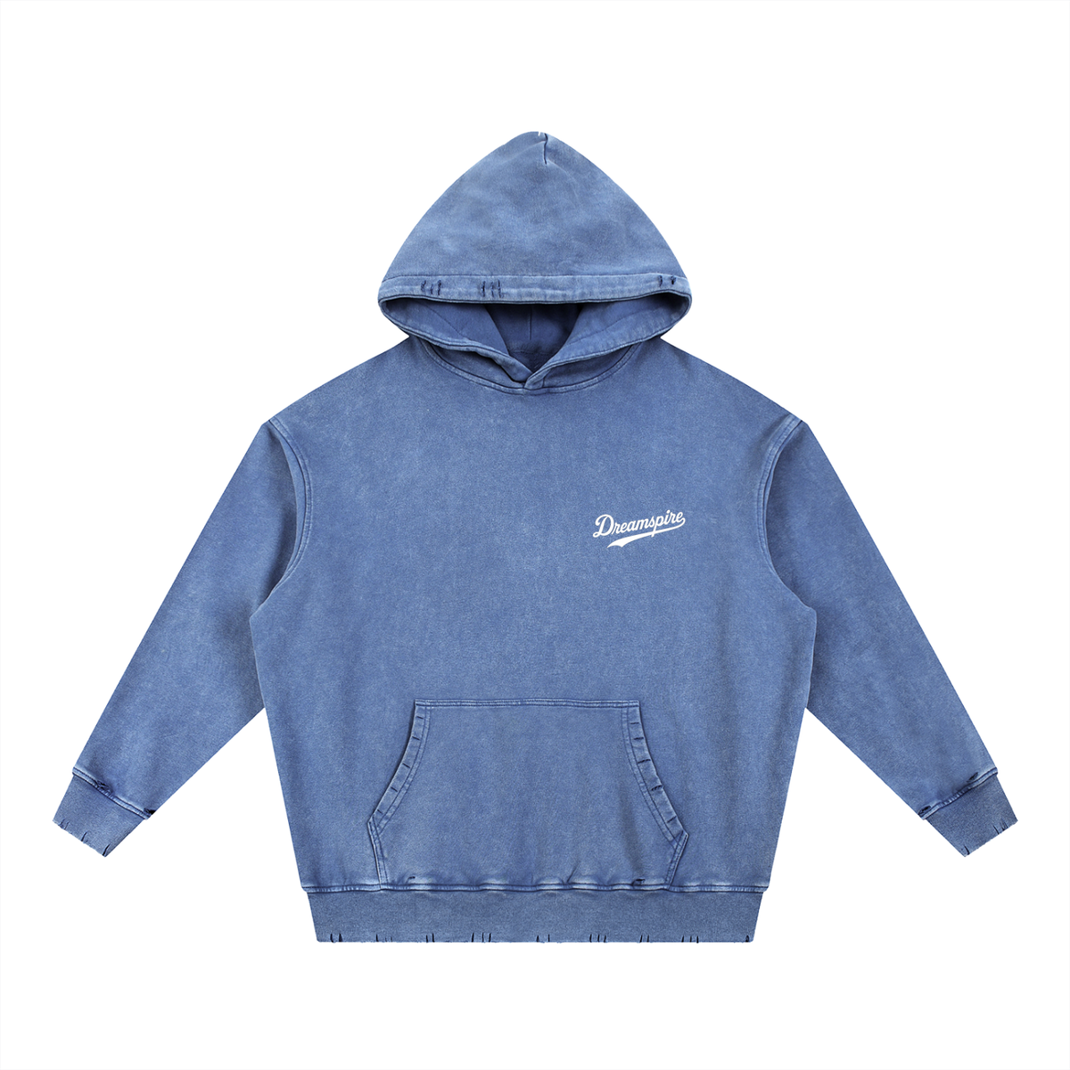 Dreamspire Baseball logo Snow Wash Hand-Frayed Heavyweight  Hoodie