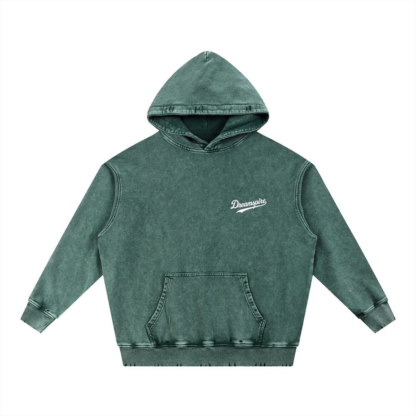 Dreamspire Baseball logo Snow Wash Hand-Frayed Heavyweight  Hoodie