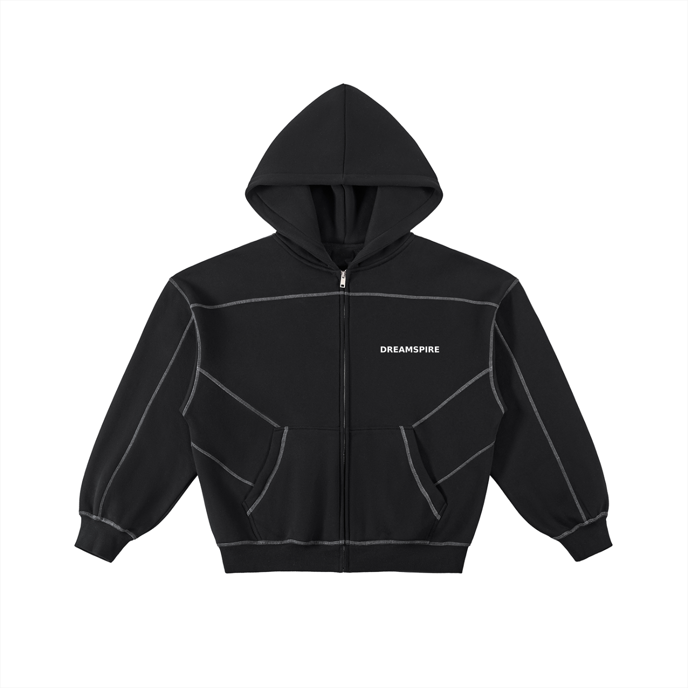 Dreamspire Classic logo Contrast-Stitched Boxy Fleece Hoodie
