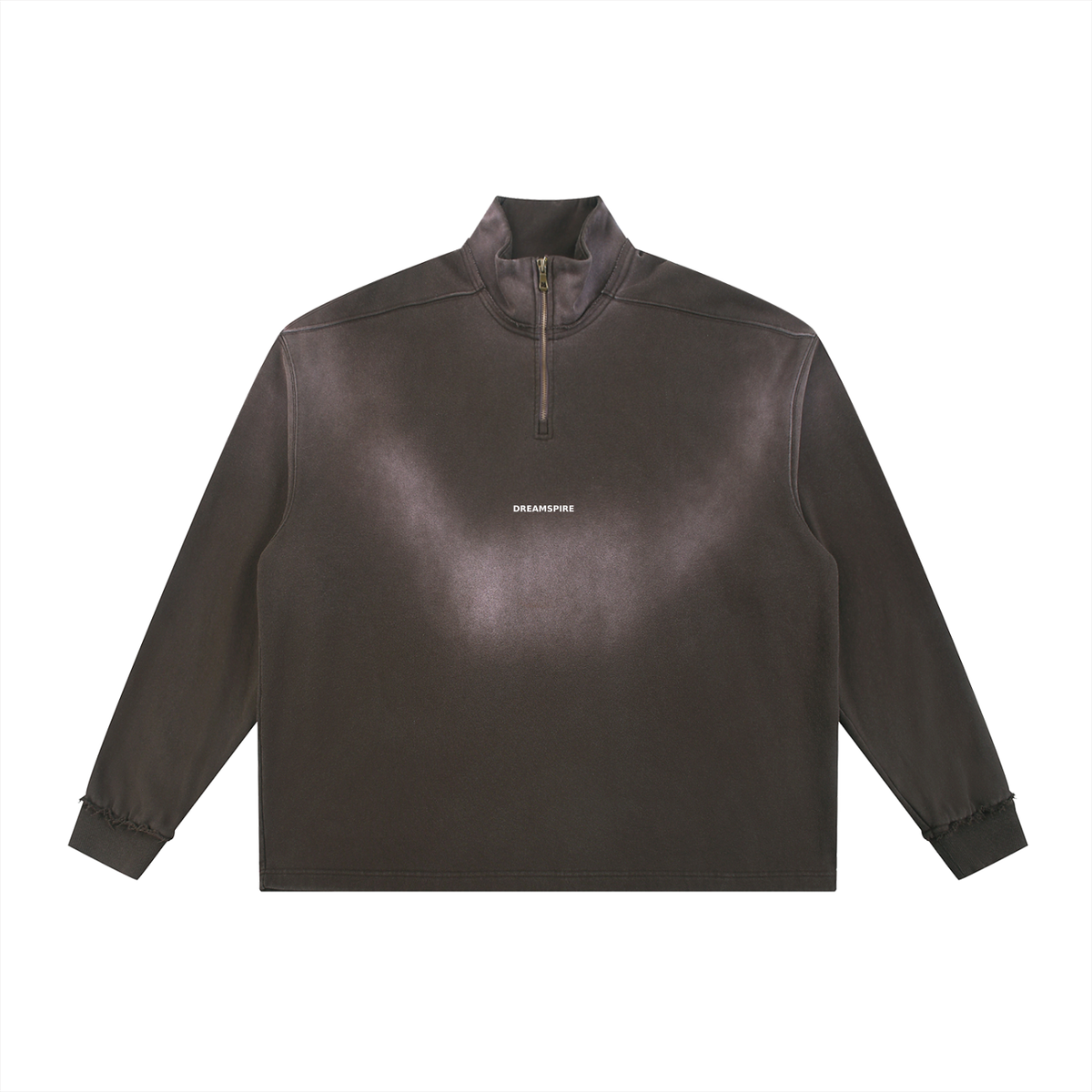 Dreamspire Classic logo Sun Fade Raw Edge Quarter-Zip Sweatshirt