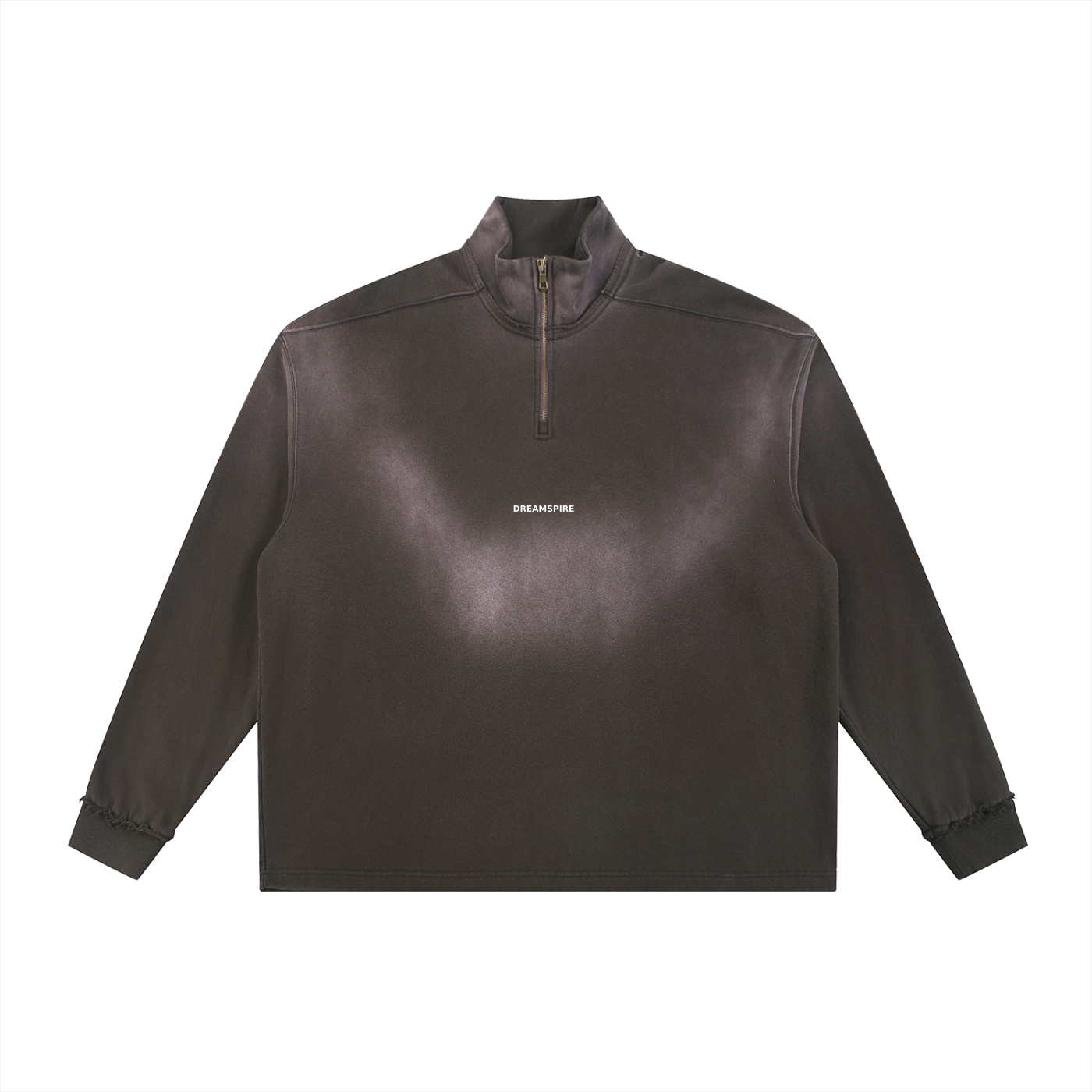 Dreamspire Classic logo Sun Fade Raw Edge Quarter-Zip Sweatshirt