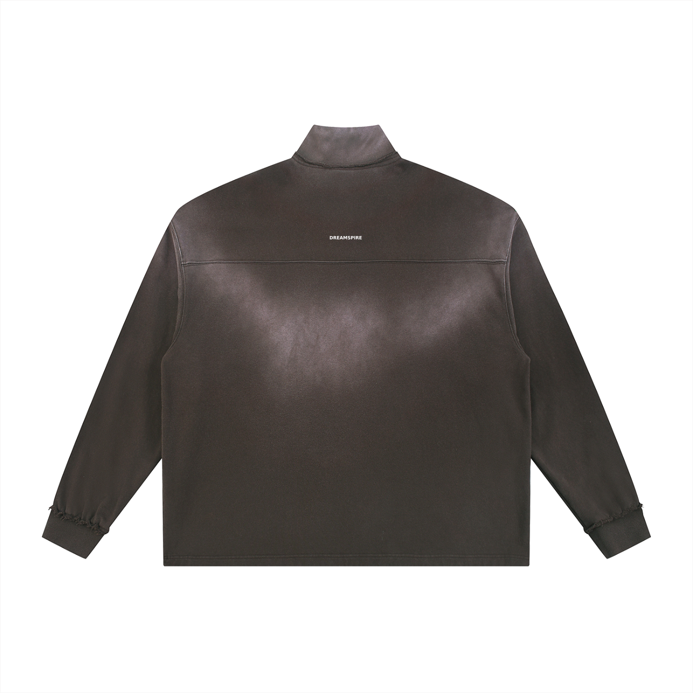 Dreamspire Classic logo Sun Fade Raw Edge Quarter-Zip Sweatshirt