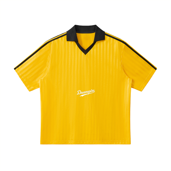 Dreamspire Baseball logo Contrast Collar Striped Soccer Jersey