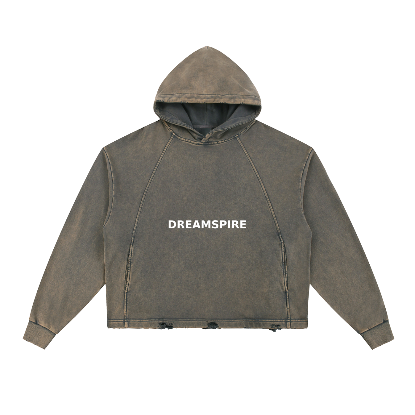 Dreamspire Classic Logo Vintage Washed Frayed-Hem Hoodie