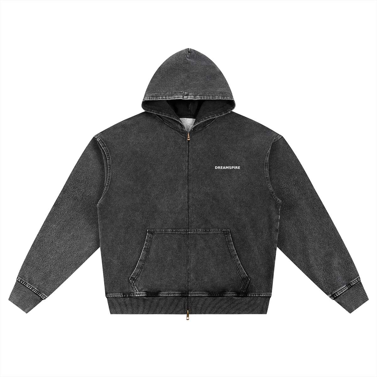 Dreamspire Classic logo Snow Wash Oversized Zip-Up Hoodie