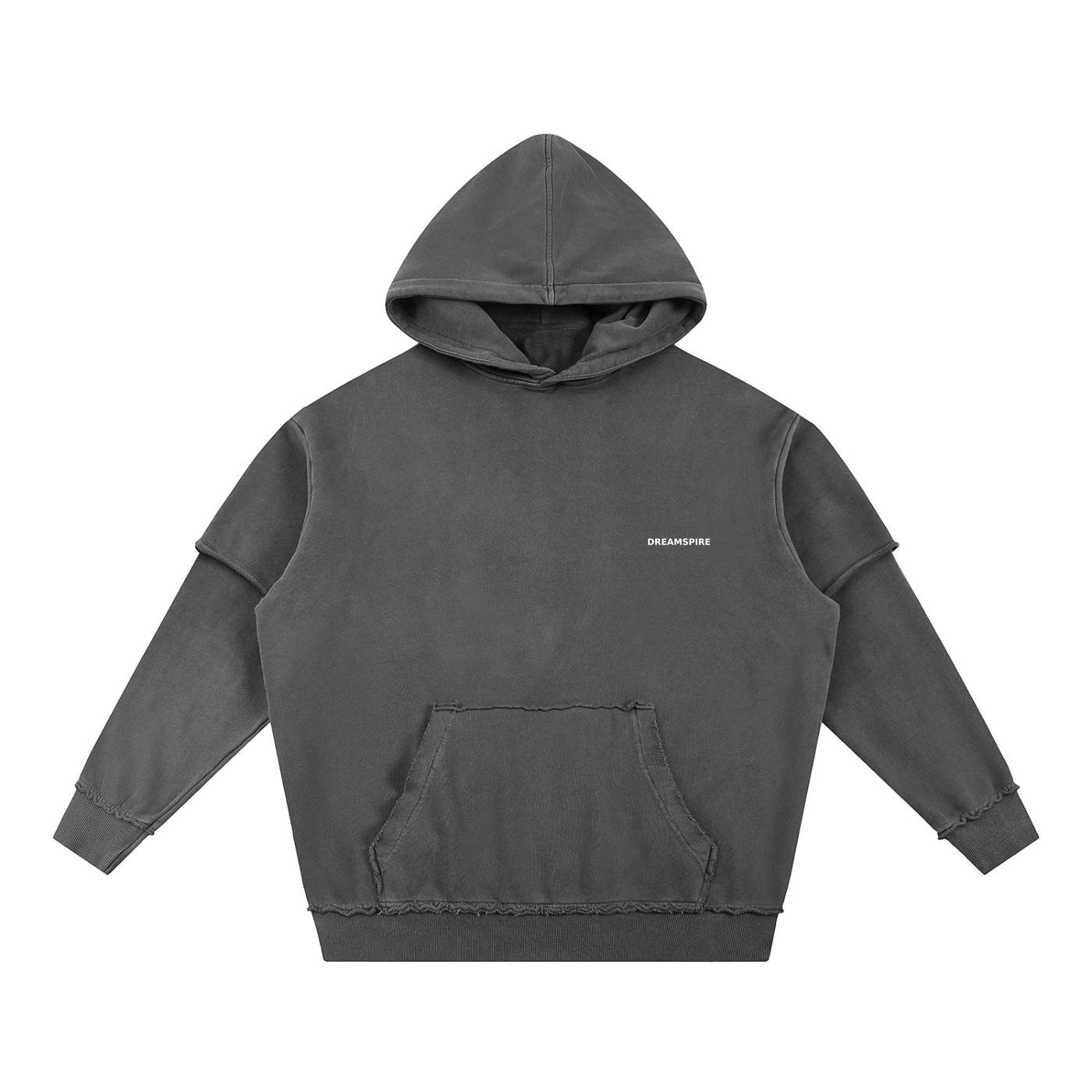 Dreamspire Classic logo Snow Washed Raw Edge Double Layered Hoodie