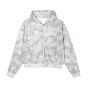Dreamspire Basic logo Dirty Washed Zip-Up Fleece Hoodie