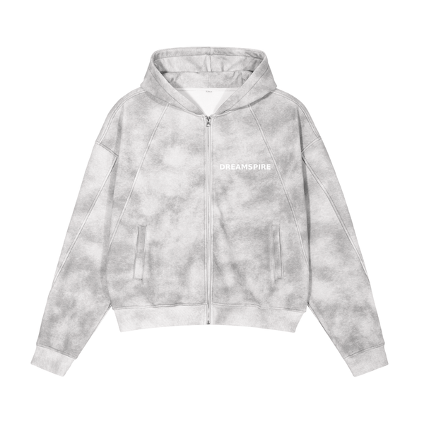 Dreamspire Basic logo Dirty Washed Zip-Up Fleece Hoodie