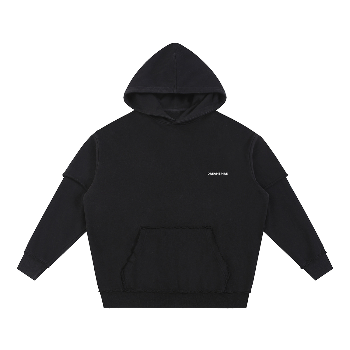 Dreamspire Classic logo Snow Washed Raw Edge Double Layered Hoodie