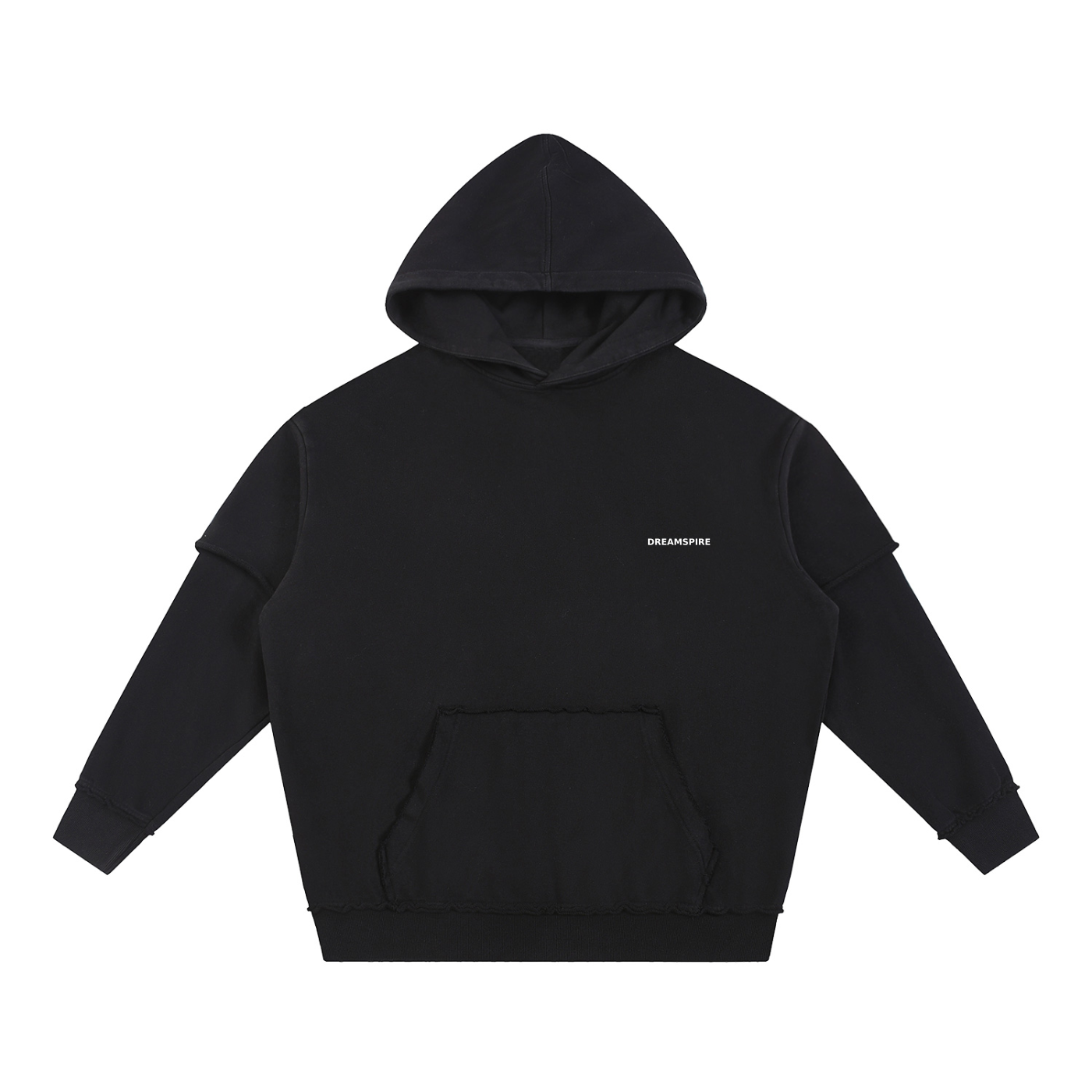 Dreamspire Classic logo Snow Washed Raw Edge Double Layered Hoodie