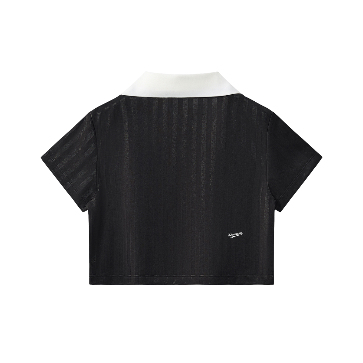 Dreamspire Baseball logo  Contrast Collar Striped Cropped Jersey