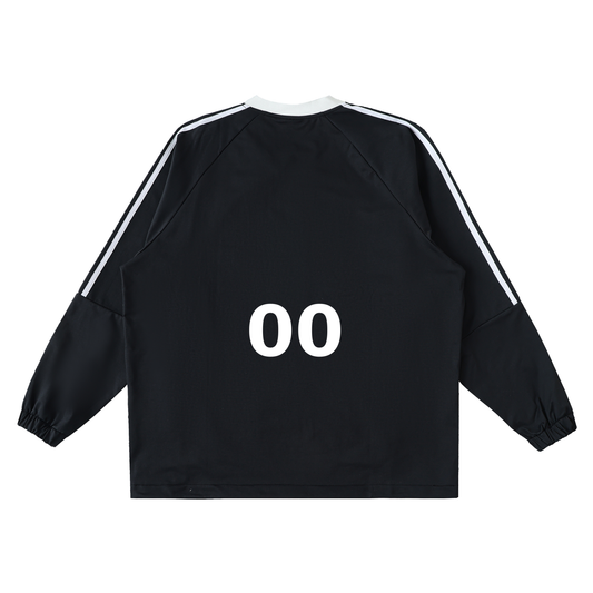 Color-Block V-Neck Long-Sleeve T-Shirt