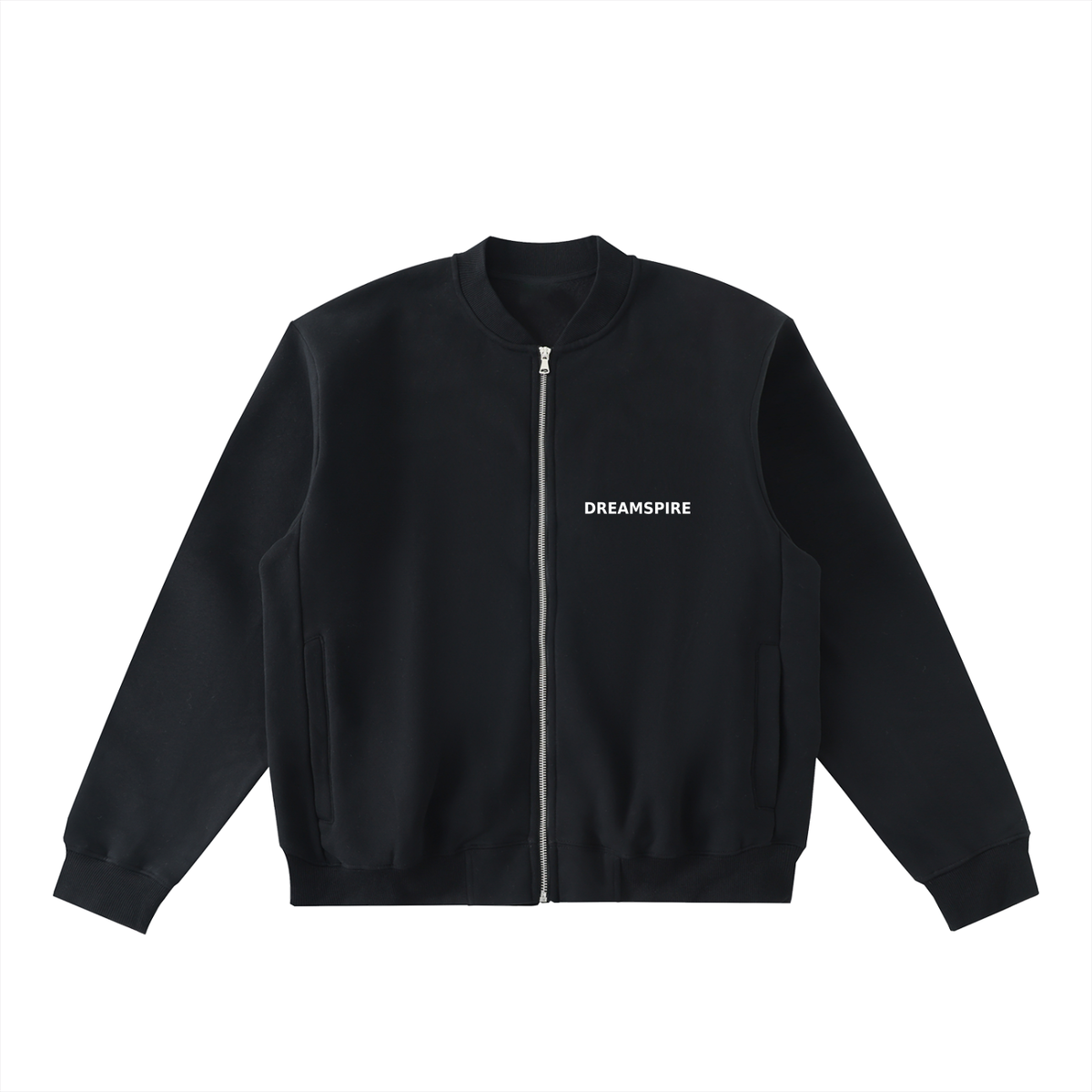 Dreamspire Classic Logo Essential Zip-Up Fleeced Varsity Jacket