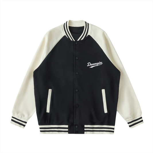 Two Tone Raglan Sleeve Varsity Jacket