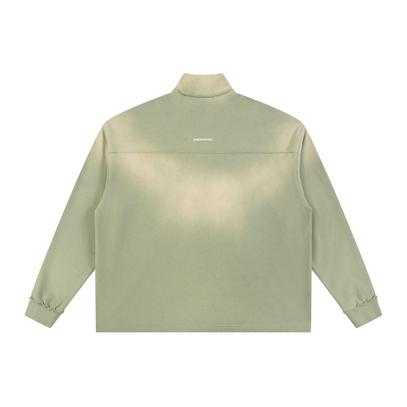 Dreamspire Classic logo Sun Fade Raw Edge Quarter-Zip Sweatshirt
