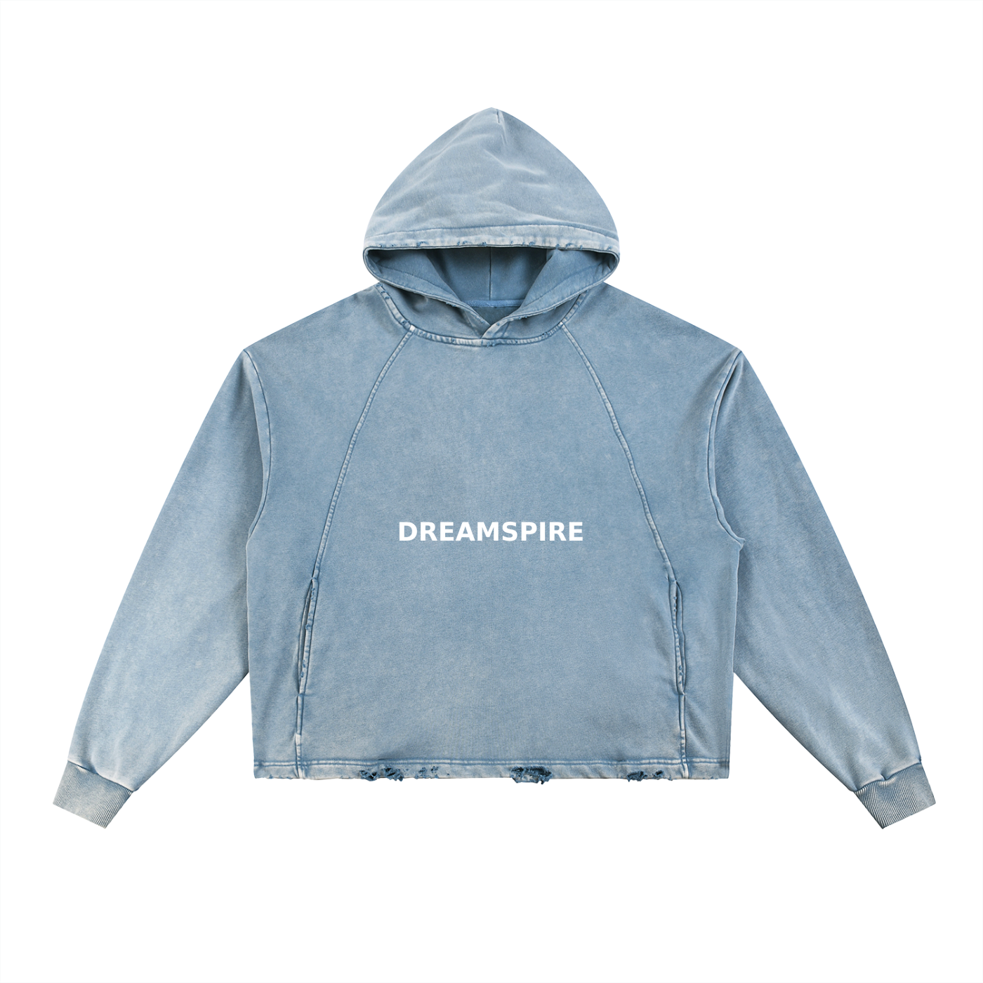 Dreamspire Classic Logo Vintage Washed Frayed-Hem Hoodie