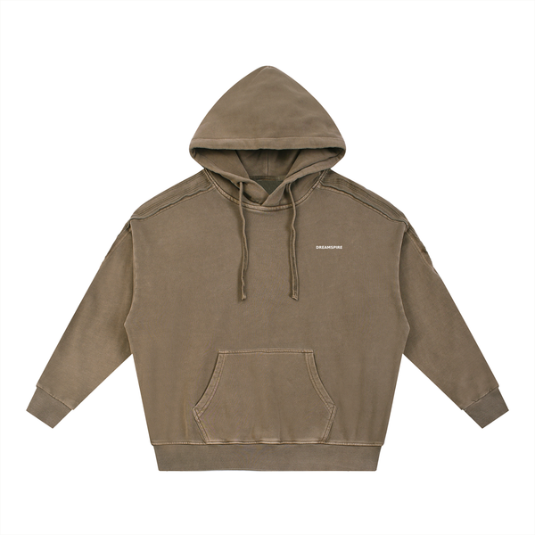 Dreamspire Classic logo Snow Washed Tape Raw Edge Hoodie