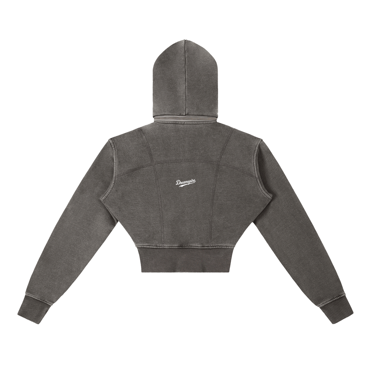 Dreamspire Baseball Female Vintage Washed Cropped Fleece Hoodie