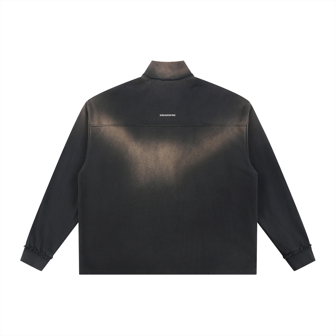 Dreamspire Classic logo Sun Fade Raw Edge Quarter-Zip Sweatshirt