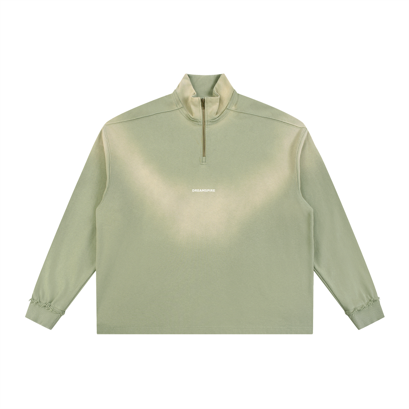 Dreamspire Classic logo Sun Fade Raw Edge Quarter-Zip Sweatshirt