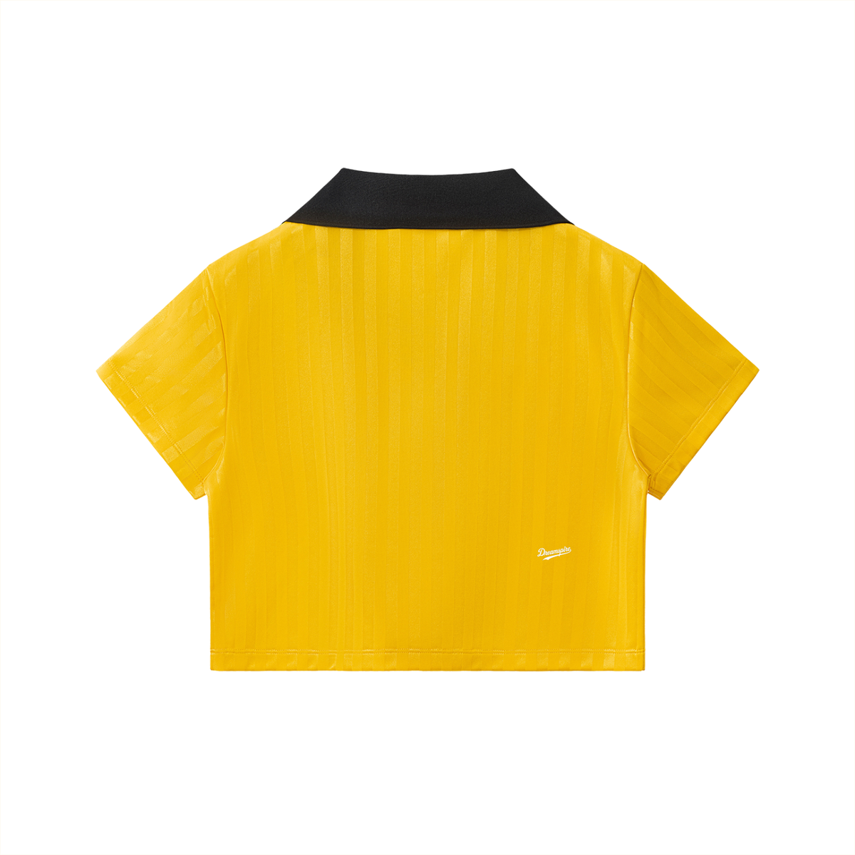 Dreamspire Baseball logo  Contrast Collar Striped Cropped Jersey