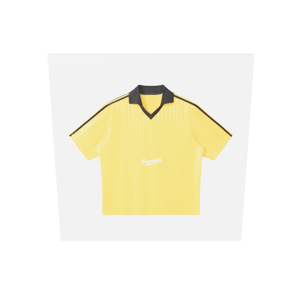 Dreamspire Baseball logo Contrast Collar Striped Soccer Jersey