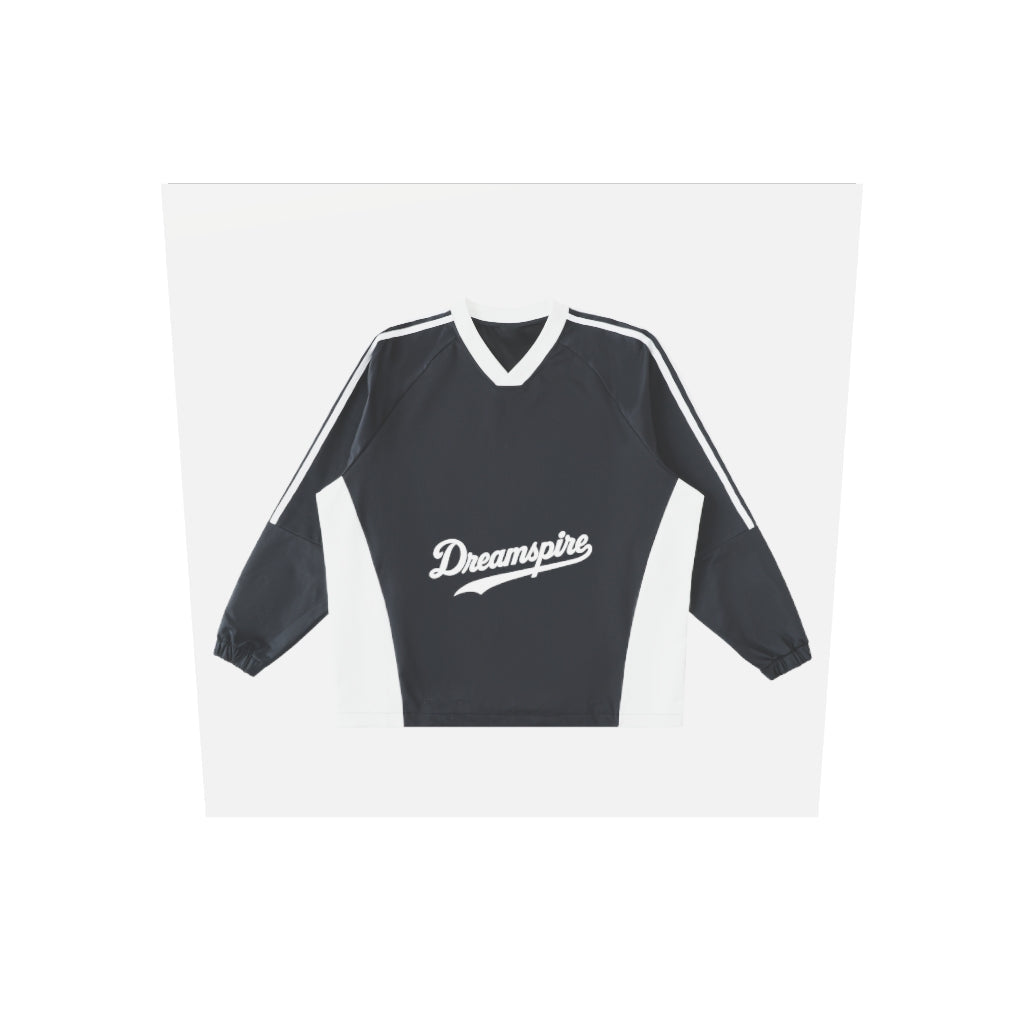 Dreamspire Baseball Color-Block V-Neck Long-Sleeve T-Shirt