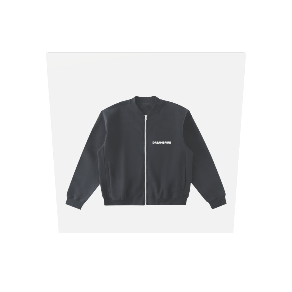 Dreamspire Classic Logo Essential Zip-Up Fleeced Varsity Jacket