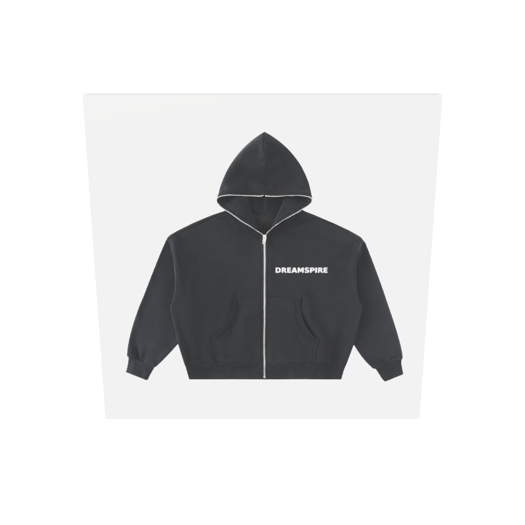 Dreamspire Classic Logo Fleeced Full-Zip Boxy Hoodie